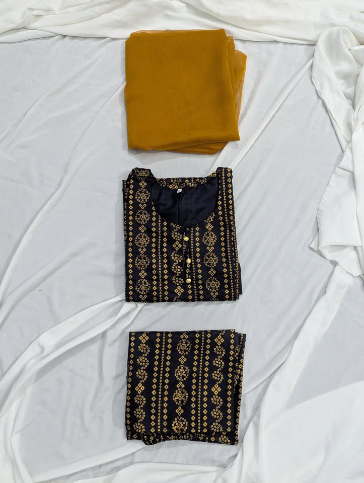 Chunri Navy Blue 3PC Suit