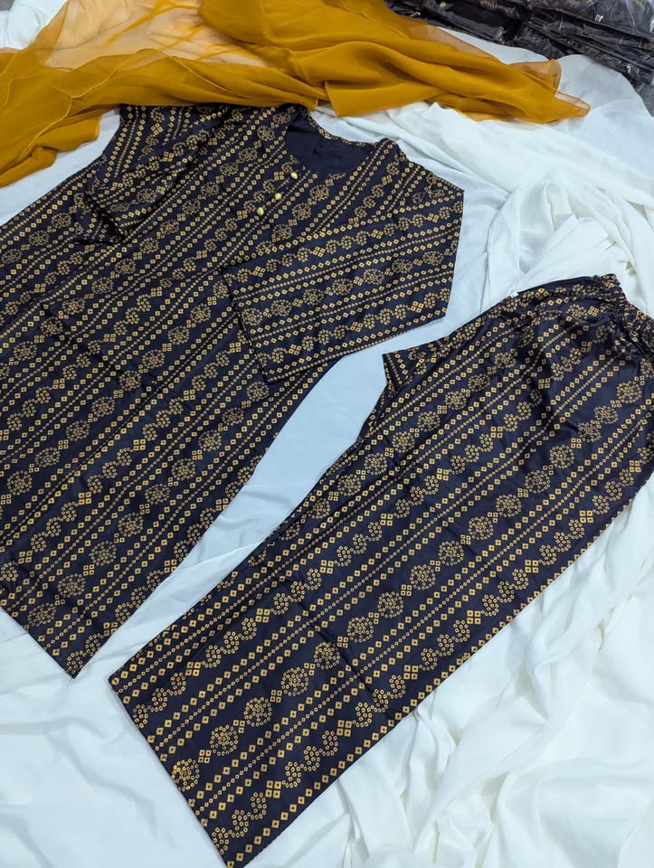 Chunri Navy Blue 3PC Suit