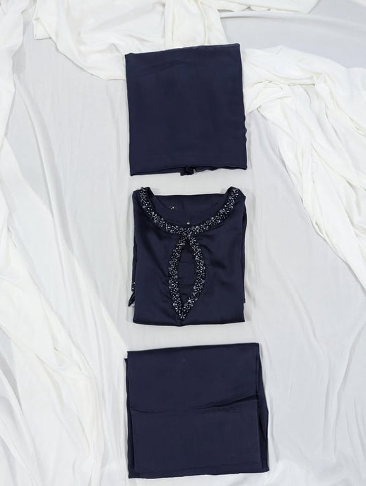 Roya Navy Blue 3 Piece Viscose Dress