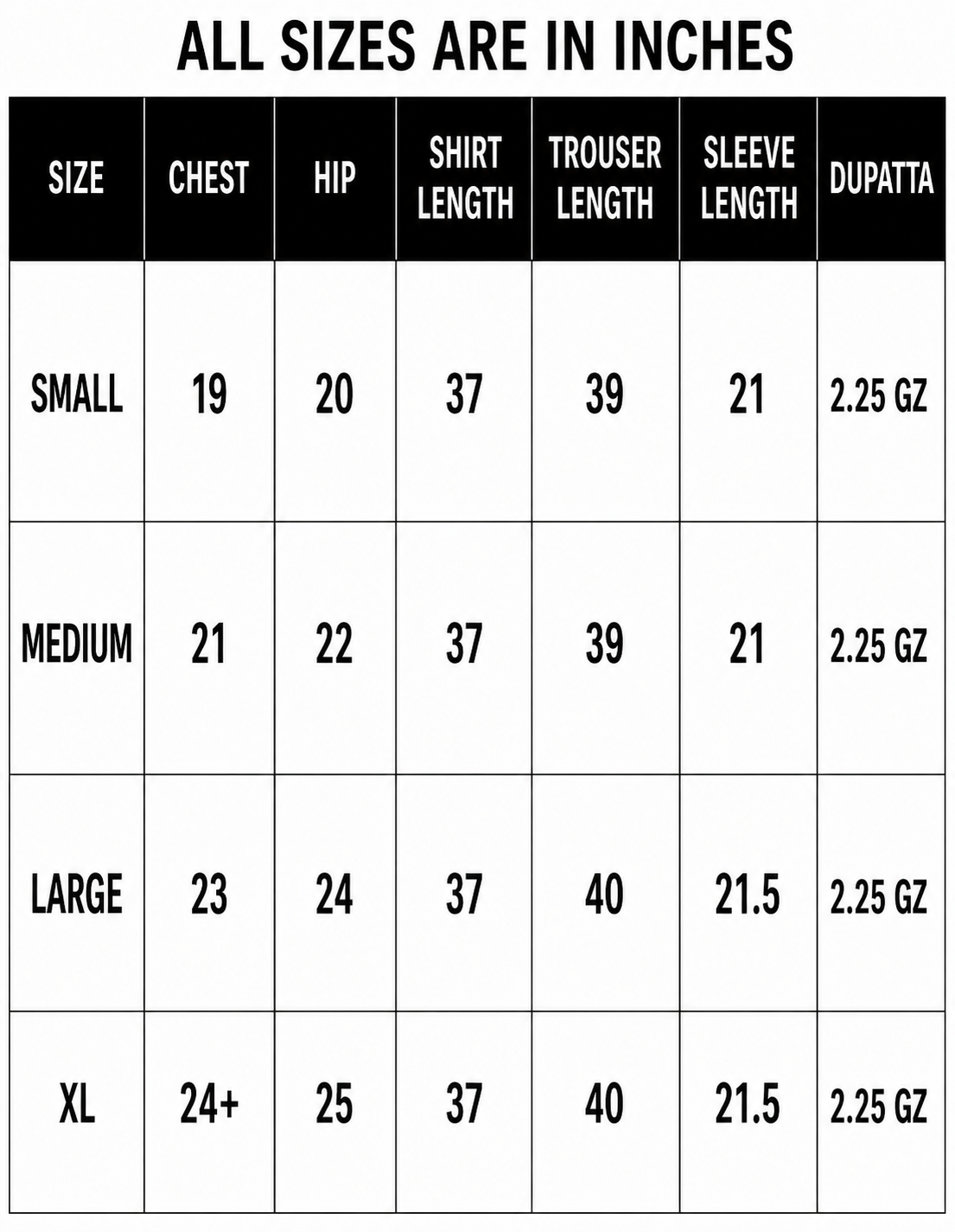 Size Chart
