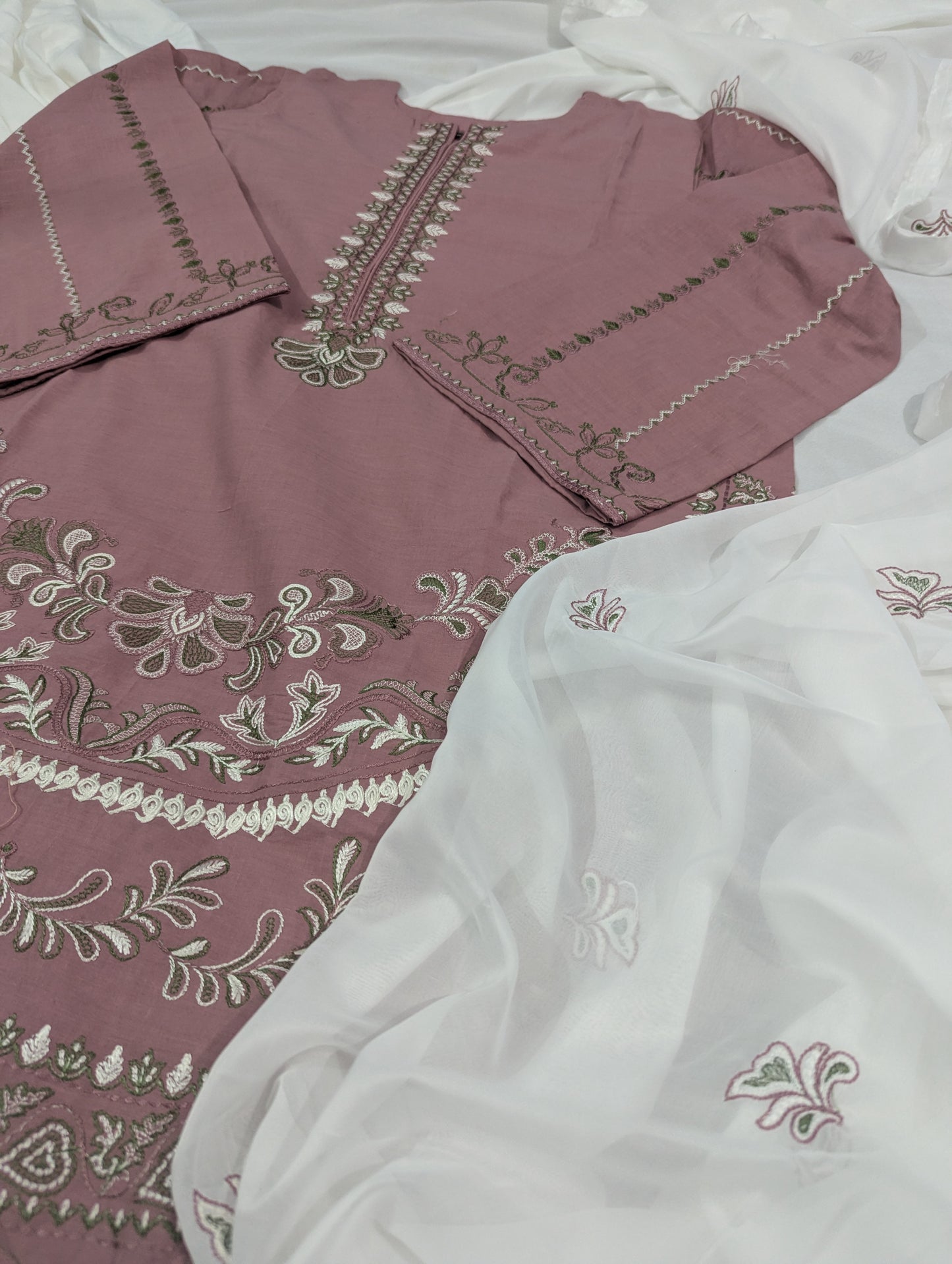 COFFEE DRESS 3 PC EMBROIDERY