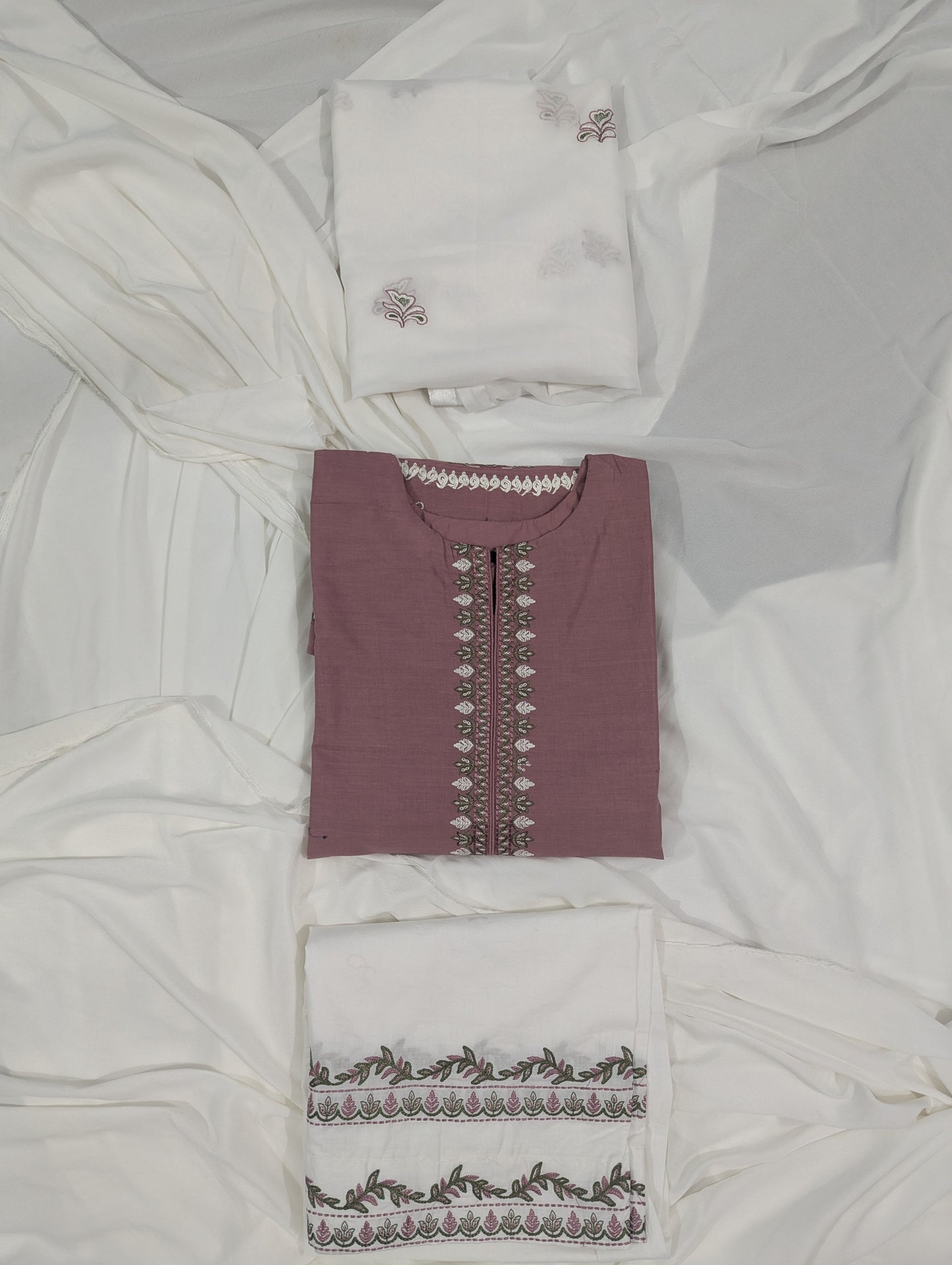 COFFEE DRESS 3 PC EMBROIDERY