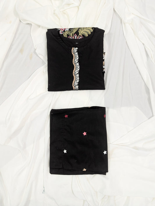 MULTI BLACK 2 PC EMBROIDERY